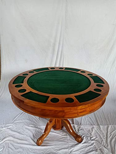 Kunibert Pokerspieltisch Poker/Esstisch Alles in einem Tisch, Massivholz rund Breite120cm Farbe: Natur