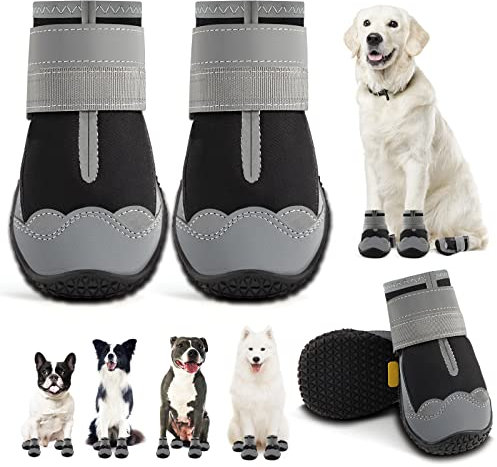 Hundeschuhe für kleine Hunde, Hundeschuhe & Pfotenschutz für Hartholzböden, Outdoor-Hundeschuhe für heißen Gehweg, Winter, Schnee, Wandern, wasserdichte Hundeschuhe mit reflektierenden Streifen, Größe