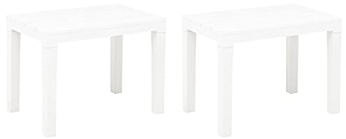 TEWTX7 Kunststoff Gartenbänke 2 STK Parkbank Balkonbank Holzoptik Terassenbank Witterungsbeständig Gartenmöbel 60 x 38,5 x 45 cm