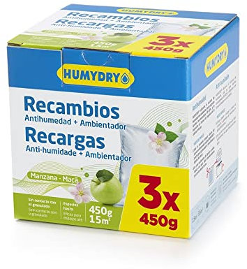 Humydry recambios 3x450g manzana para deshumidificador