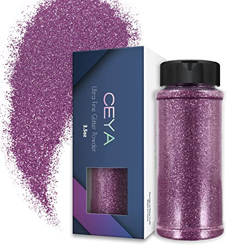 Ceya Polvere di glitter ultra sottile da 0,2 mm per slime, resina epossidica, bicchiere, gioielli, nail art, festival, trucco, scrapbooking, pittura, biglietti di nozze, 100 g