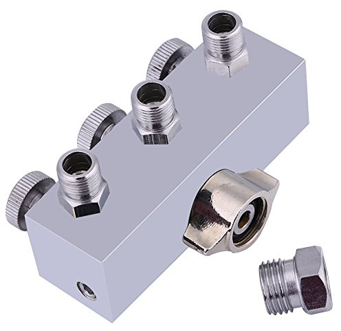 Tiiyee 3 Wege Airbrush Luftschlauch Splitter, Luftschlauchverteiler Airbrushschlauch Adapter Nebenschluss Kreuzhebel Schnellkupplung Luftregulierungs Steuerventil Adapterset Für Kompressor Schlauch
