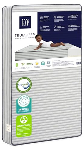 GAP babyGap TrueSleep Crib and Toddler Mattress - Waterproof - GREENGUARD Gold Certified – Temperature Regulating – Moisture Wicking