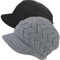 AUSUAYA Cappello invernale da donna in lana lavorata a maglia calda foderata in pile, berretto da newsboy con visiera calda per donna berretto da neve GB-WS-H1, Y Nero e Grigio, M