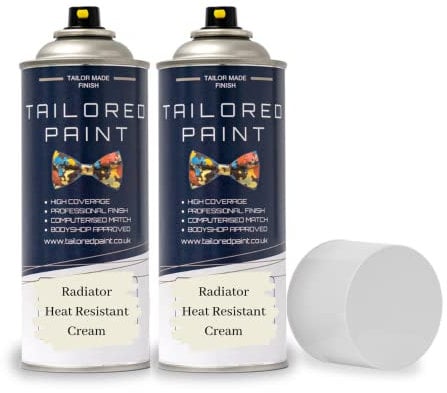 Premium Radiator Aerosol Spray Paint 400ml - Heat Resistant up to 100ºC - Quick Drying & No Primer Required - Exterior Surfaces of Radiators, Hot Water Tanks & More (400ml (2 Pack) Spray, Cream Matt)