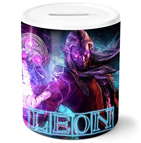 timalo® Gamer Spardose personalisiert mit Namen | Personalisierbares Gaming Geschenk Sparschwein Geschenkidee | Fantasy Elfen | spardose-gamer-46