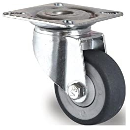 Promat Lenkrolle Rad-Ø 50 mm Tragfähigkeit 50 kg mit Anschraubplatte Gummi grau