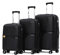 Asge Hartschalen-Koffer & Trolleys Handgepäck Koffer 4 Rollen Reisekoffer Set TSA Zahlenschloss Teleskopgriff, Großer Rollkoffer (Schwarz, Set)