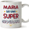 MUGFFINS Tazas Personalizadas para GEÓGRAFA mujer - En Italiano - Sei Super - 11 oz / 330 ml - Regalo Personalizable original y divertido