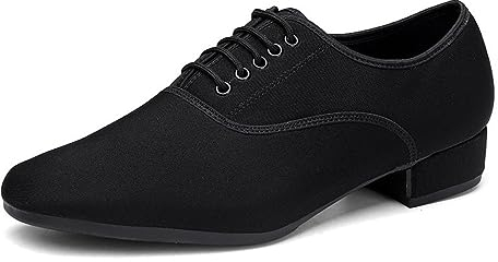 Herren Ballsaal Tanzschuhe, 2,5 cm/ 1 Zoll Tango Salsa Latin Character Schuh Atmungsaktive Leinwand Tanzschuhe Für Männer,2.5cm Heel Suede Soles,42 EU