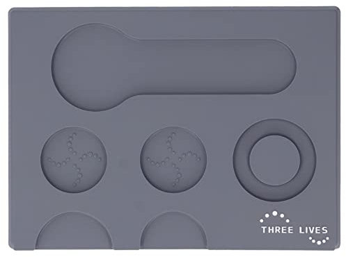 UPQRSG Kaffee Tamper Matte, Tragbare PVC Kaffee Tamper Matte, rutschfeste Kaffee Tamper Matte, Kaffee PAD Tamp Station, Tamper PAD, Kaffee Zubehör für Zuhause, Küche, Bar, Café(Grau)