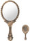 Handspiegel Mit Griff Vintage, Handspiegel Vintage, Kleine Handspiegel, Friseurspiegel, Reisespiegel, Vintage Spiegel, Makeup Spiegel für Damen, Mädchen, Reisen, Home, Office, Reisenutzung (Bronze)