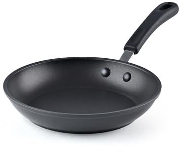Cook N Home Antihaft-Sauté-Bratpfanne, 20,3 cm, professionelle harteloxierte Bratpfanne, spülmaschinenfest, mit kühlbleibenden Griffen, schwarz
