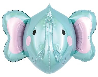 3D Folienballon * ELEFNAT * als Deko für Geburtstag und Party | 59x51cm groß | Kinder Kindergeburtstag Partydeko Luftballons Ballons Tier