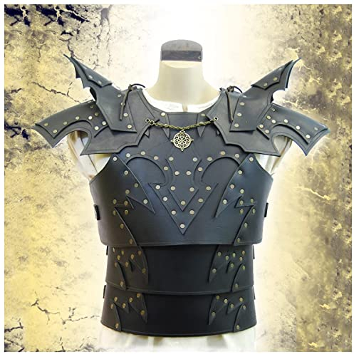 Mittelalterliches Wikinger-Cosplay-Kostüm, Gothic-Schulter-Brustpanzer, Ritter, Krieger, Gladiator, PU-Ledergeschirr, Tops, LARP-Zubehör, mittelalterlicher Stil