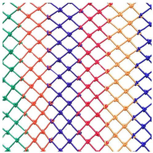 SSWZHANG Universal Schutznetz Sicherheitsnetz für Kinder, Nylon Treppenschutznetz Balkon Katzennetz Seilnetz Gartenzaunnetz Dekoratives Innen Und Außen(Size:2 * 2m(7 * 7ft),Color:Bunt)
