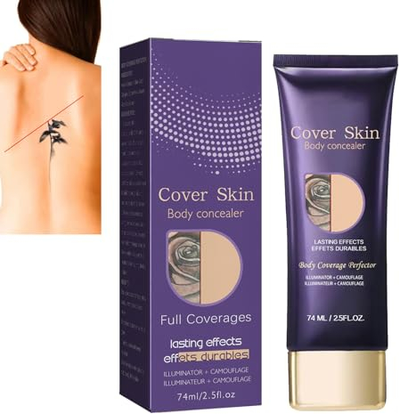 KOAHDE Körper-Concealer für Tattoos,Tattoo Cover Up Make Up,Flüssig Concealer Für Den Körper Narben,Body Makeup Foundation,Tattoo Concealer Cream,Wasserdichter Make up Haut Concealer,74ML
