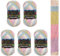 5 x 100g Wollbiene Crazy Cotton Batik 500 Gramm mit Farbverlauf 55% Baumwolle mehrfarbig Multicolor Strickwolle Häkelwolle Wolle Ganzjahreswolle (6060 flieder rosa grün)