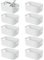 10pcs Plastic Storage Baskets with Handle 20cm Cupboard Organiser,Small Storage Boxes White Storage Bins for Bathroom Kitchen Storage Boxes for Shelves