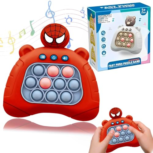 Pop It Electronique,Pop It Lumineux,Pop It Game Machine,Push Pop it Jeu Électronique,Console de Bubble Breakthrough Puzzle Pop Game pour Enfants et Adultes (Rouge)