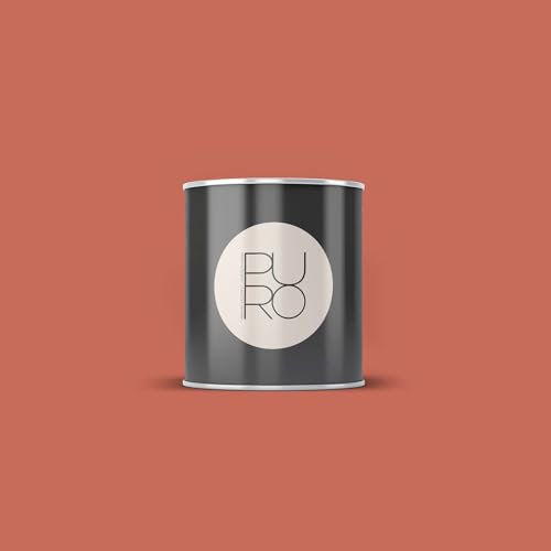 BRICOFLOR Wandfarbe rost rot in 5l, 2,5l und 1l Dispersionsfarbe Deckkraftklasse 1 und Nassabrieb 2 seidenmatt ideal für Küche