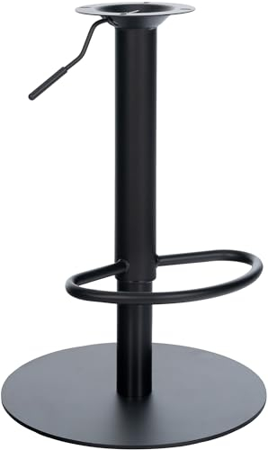 CLP Barhocker-Gestell Schwer I Höhenverstellbare Barstuhl-Säule I 10 X 10 cm Lochabstand I DIY Barhocker Mit Schwerer Bodenplatte, Farbe:schwarz
