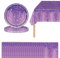 Aisszhao 41P Shiny Glitter Diamond Party Tableware, Purple Princess Plates, Napkins, Tablecloth, Sparkling Purple Paper Dinnerware for Birthday, Baby Shower