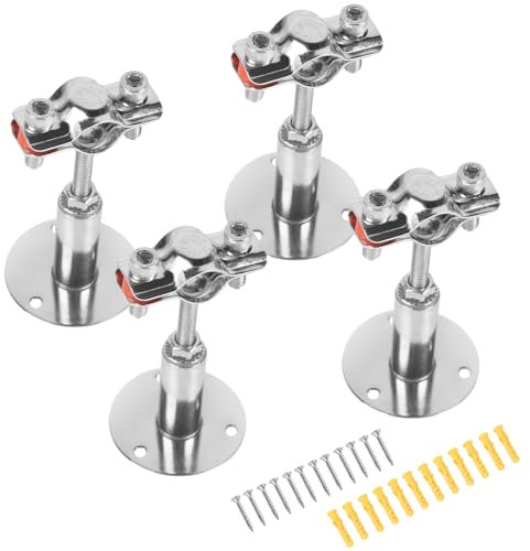 LALAGO 4pz Supporto per Tubo Regolabile per Φ19-22mm, Morsetto a Parete Staffa Montaggio Soffitto in Acciaio Inox con 12pz Viti e Tubi ad Espansione, Morsetti per Tubi per il Fissaggio di Tubi o Aste