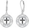 J.MUEN Damen Hängende Kreuz Ohrringe Silber 925 Religiöser Schmuck Geschenke für Frauen