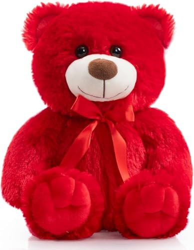 BEJOY Teddybär, Weiche Plüschbär Süß Stofftiere Kuscheltier, Weihnachten Neujahr, 36cm Rot