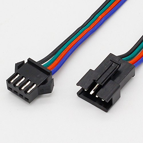 DSZUJTYROP 10 Pairs 4pin JST Connector Male Female Cable for SMD 5050/3528 RGB Color LED Strip Wire WS2801 LPD8806 RGB LED Strip