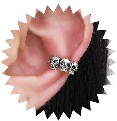 Cybche Punk Halloween Totenkopf Ohrringe Totenkopf Ohrmanschette Ohrringe Gold Totenkopf Manschette Ohrringe Totenkopf Knorpel Manschette Ohrringe Totenkopf Crawler Manschette Ohrringe Totenkopf