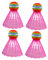 BESPORTBLE 4 Stück Federball Für Badminton Federhähne Netz Federball Treten Sport Badminton-trainingsausrüstung Squash-schlägergriff Shuttle-Badminton Spiele Shuttle-schläger Boccia Rosa