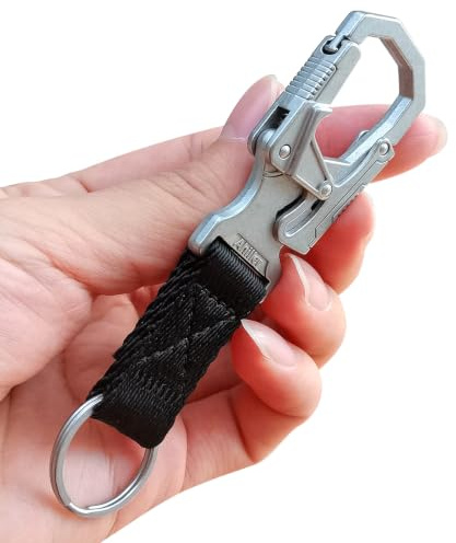 Ahiller Carabiner Clip Zinc Alloy Keychain | Heavy-Duty Metal Keychain, Unisex, Durable Carabiner, Adult Self-Locking Door Clip Keychain, Suitable for Car/House Keys