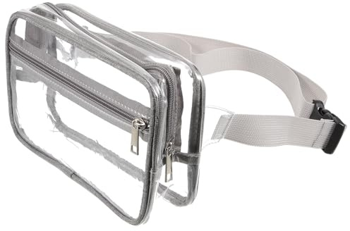 TOGEVAL Transparente Leichte Kleine Hüfttasche mit Verstellbarem Gürtel Bauchtasche aus PVC und Mehreren Fächern für Sport Wandern und Reisen für Damen und Herren