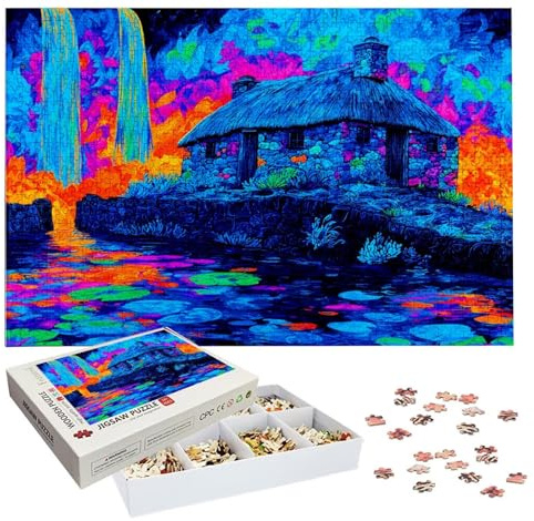 Puzzle 3000 Teile, Kabine Puzzle 3000 Teile Erwachsene, Blau Holzpuzzle Erwachsene, EIN Herausforderndes Rätsel, Puzzlespiele für Die Ganze Familie, Holzpuzzle für Deko Wohnzimmer, Geschenke, H-3197