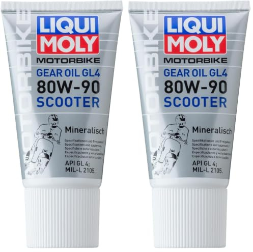 LIQUI MOLY Motorbike Gear Oil (GL4) 80W-90 Scooter | 150 ml | Motorrad Getriebeöl | Art.-Nr.: 1680, Silber (Packung mit 2)