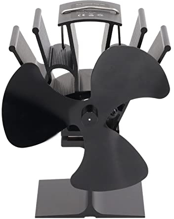 WIHFHGZ Holzofenventilator, 3 - Flügel aus Aluminiumlegierung, Hitzebeständig bis 350 °C - Effiziente Wärmeverteilung, Stromloser Betrieb, Für Holz - und Pelletöfen
