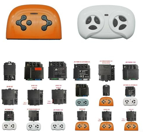 RC Empfänger JR-RX-12V JR-RX-6V für Kinder Elektro Rutschauto funktioniert mit JR1958-2S JR1738RX JR1858RX JR1705RX JR1758-2S JR1788RX (JR-RX-12V B Full Set)