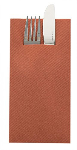 Sovie HORECA Airlaid Besteckservietten 40x40cm, Hochwertige Einweg-Serviette ideal für Hochzeiten, 100 STK, Terrakotta