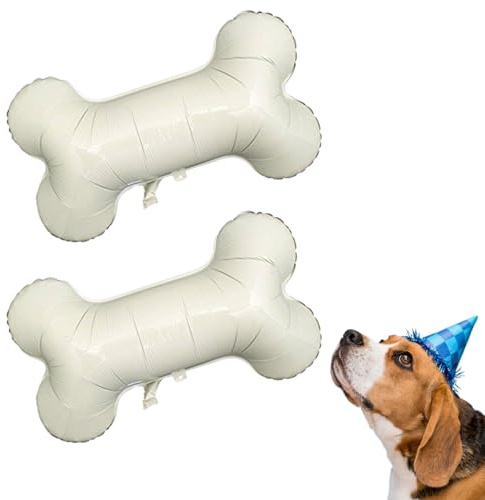 Zhiheng (Pack of 2) Bone Shaped Helium Foil Balloons for Pets Doggies Cat Birthday Party Decoration Photo Prop