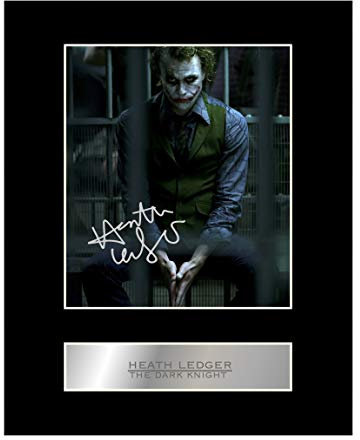 Heath Ledger, The Joker, signiertes Foto mit Passepartout, The Dark Knight #01, signiertes Geschenk, Kunstdruck