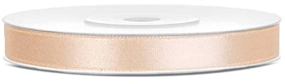 DaLoKu Satinband 6/12/25/38/50/100mm x 25m Geschenkband Schleifenband, Größe: 6mm x 25m, Farbe: Creme