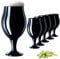 PLATINUX Schwarze Biertulpen Biergläser Set 6 Teilig 450ml (max. 550ml) Glas Bierschwenker Pilsgläser Altbierglas Tulpe