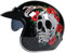 Retro Motorradhelm, 3/4 Open Face Motorradhelm, Motorrad Jethelm Mit Sonnenblende Für Herren Damen DOT/ECE Approved,Black skull,M
