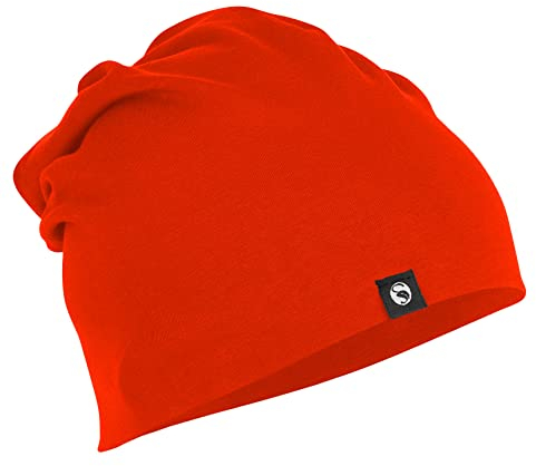 STARK SOUL Slouch Beanie Mütze für Damen & Herren (Unisex), leichte Jersey Mütze, Einheitsgröße (Rot)