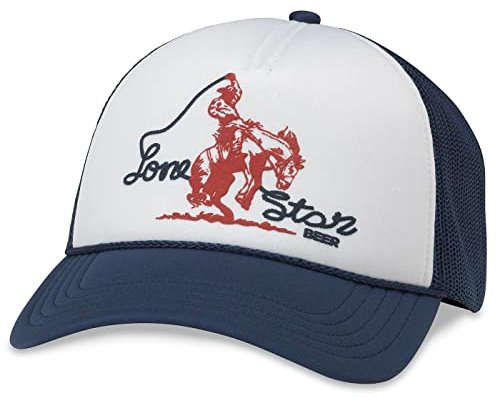 AMERICAN NEEDLE Texas Lone Star Beer Offiziell lizenzierte Foamy Valin verstellbare Baseballmütze (22008A-LSTAR-NVWH), Foamy Valin (Marineblau/Weiß), Einheitsgröße