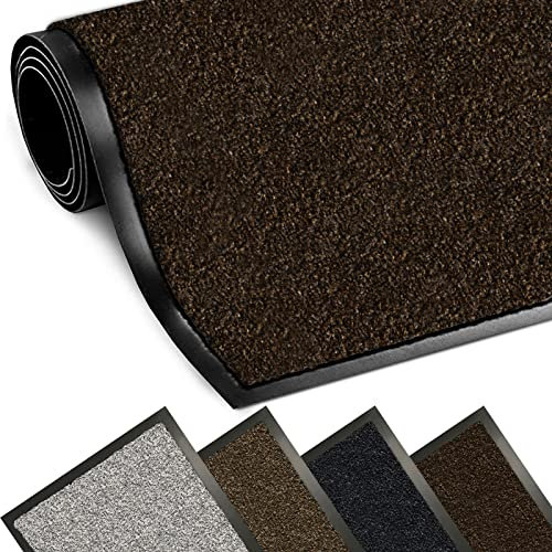 BLADO Cotton Door Mats Indoor - Non Slip Mat for Indoor And Outdoor, Washable Door Mat for Front Door | Door Mats Outdoor Home, Office, Kitchen, Carpets, Floor Mats (40CM x 60CM, BROWN)