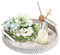 IGNPION Bandeja redonda tejida de ratán de 28 cm, bandeja decorativa para toallas de invitados, bandeja de almacenamiento con asa, mesa organizadora de escritorio, vela, lavado blanco