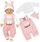 JurciCat Kleidung Bekleidung Outfits für Babypuppen Puppenkleidung Puppenzubehör mit Hut Langarm Hose Puppe Zubehör für Baby Puppen 35-43 cm Geschenk für Kinder Mädchen Jungen(Puppen Nicht enthalten)